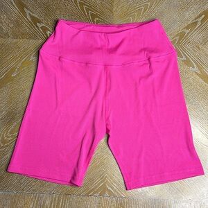 LA SOCIETY Hot Pink Ribbed Bike Shorts S